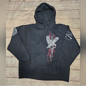Grunt Style American Flag Patriotic Eagle Hoodie Sweatshirt